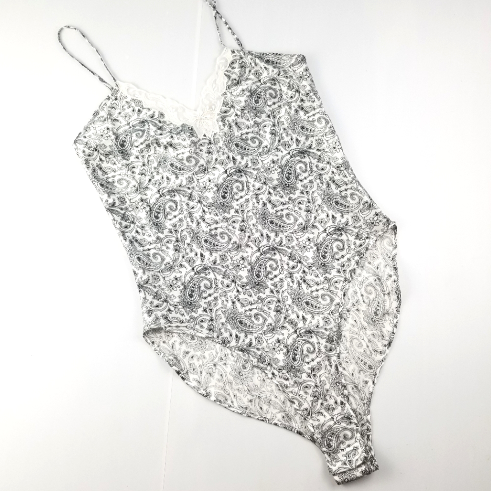 Victoria's Secret Vintage Satin Paisley Bodysuit